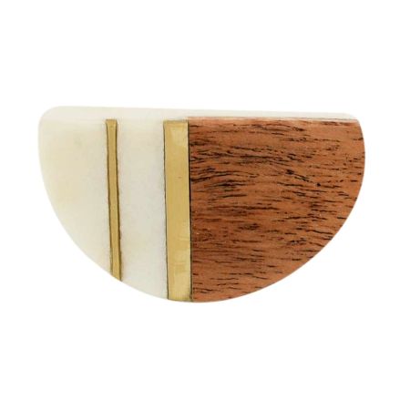 Half Moon Marble Wooden Cabinet Knobs